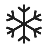 Minimal black snowflake icon on a transparent background